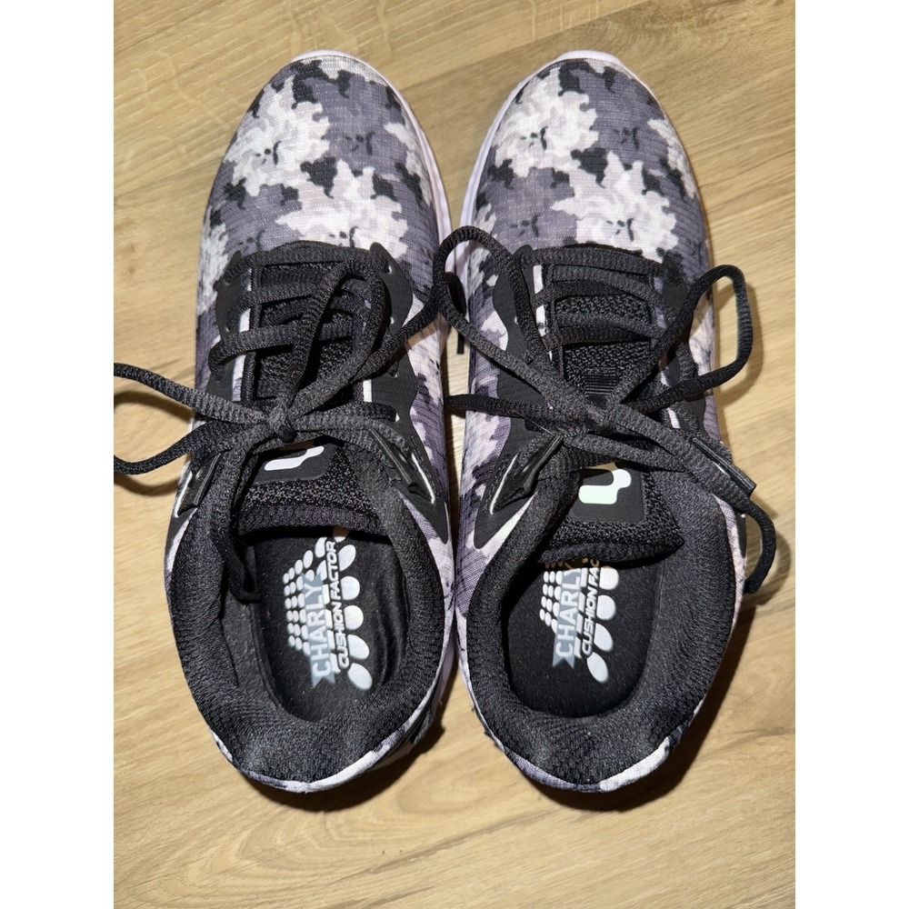 Charly‎ Cushion Factor Women's Tennis Shoes - Size 8 - Black Floral - Like Nee